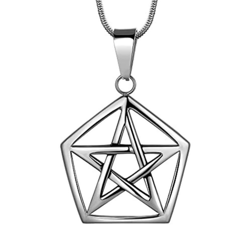 Leviathan Satanic Pentacle Necklace Stainless Steel